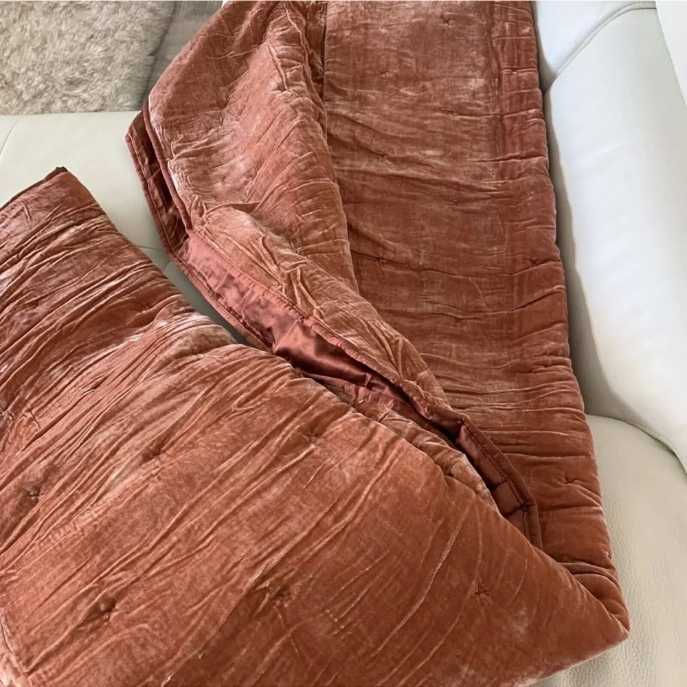 Opal house burnt orange velvet comforter queen size